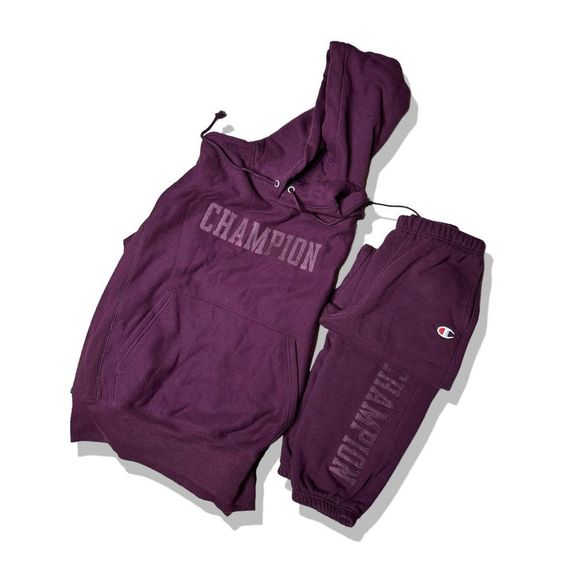 Urban Outfitters x Champion UO Exclusive Reverse Weave Hoodie & Jogger Pant Set - Picture 11 of 15